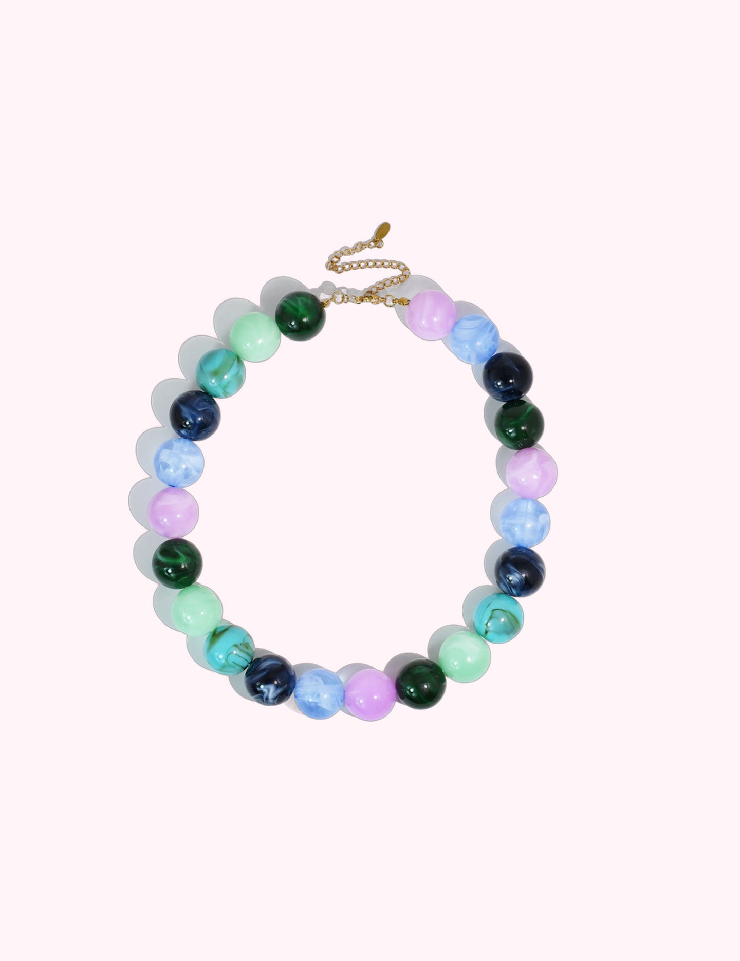 Ninety Nine Boutique super-pale pink accessory product photo: Multi Color Large Bead Necklace (October 2, 2026)