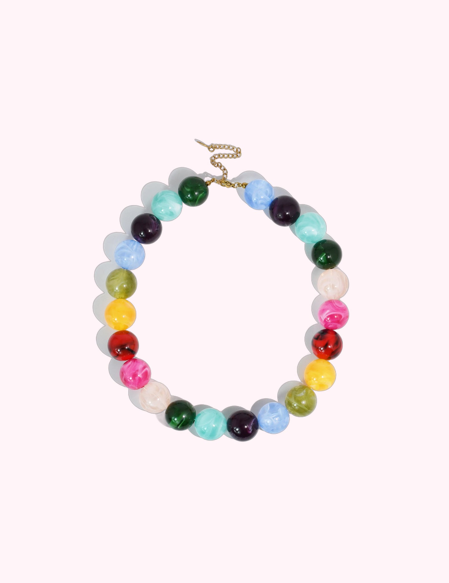 Ninety Nine Boutique super-pale pink accessory product photo: Multi Color Round Bead Necklace (October 2, 2026)