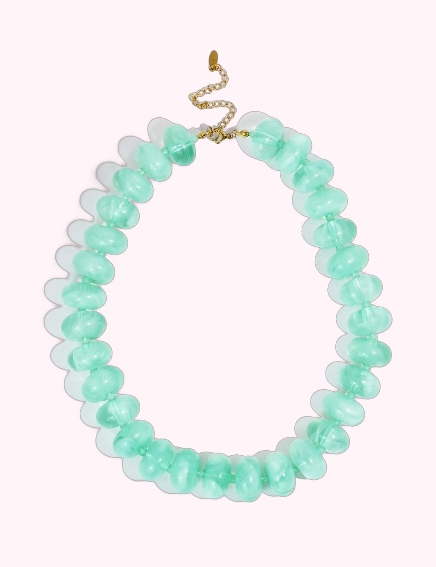 Ninety Nine Boutique super-pale pink accessory product photo: Mint Chunky Bead Necklace (October 2, 2026)