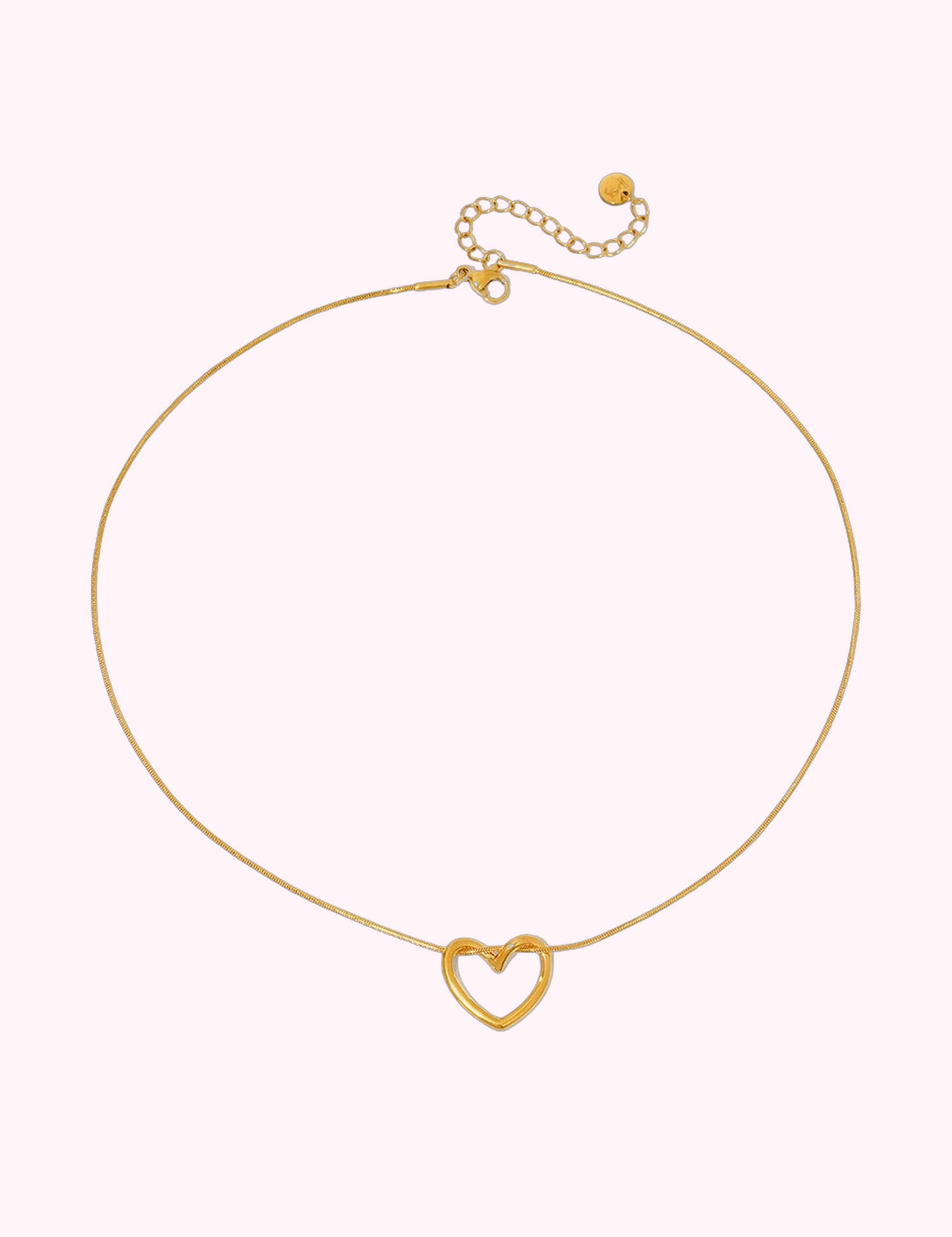 Ninety Nine Boutique super-pale pink accessory product photo: Gold Heart Necklace (October 2, 2026)