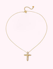 Ninety Nine Boutique super-pale pink accessory product photo: Gold Diamond Cross Necklace (October 2, 2026)