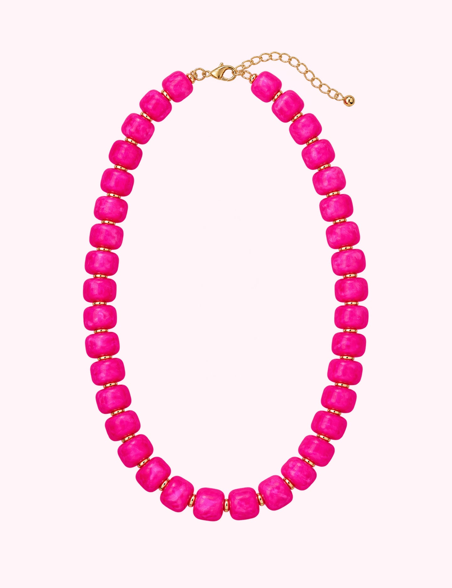 Ninety Nine Boutique super-pale pink accessory product photo: Hot Pink Flat Bead Necklace (October 7, 2026)