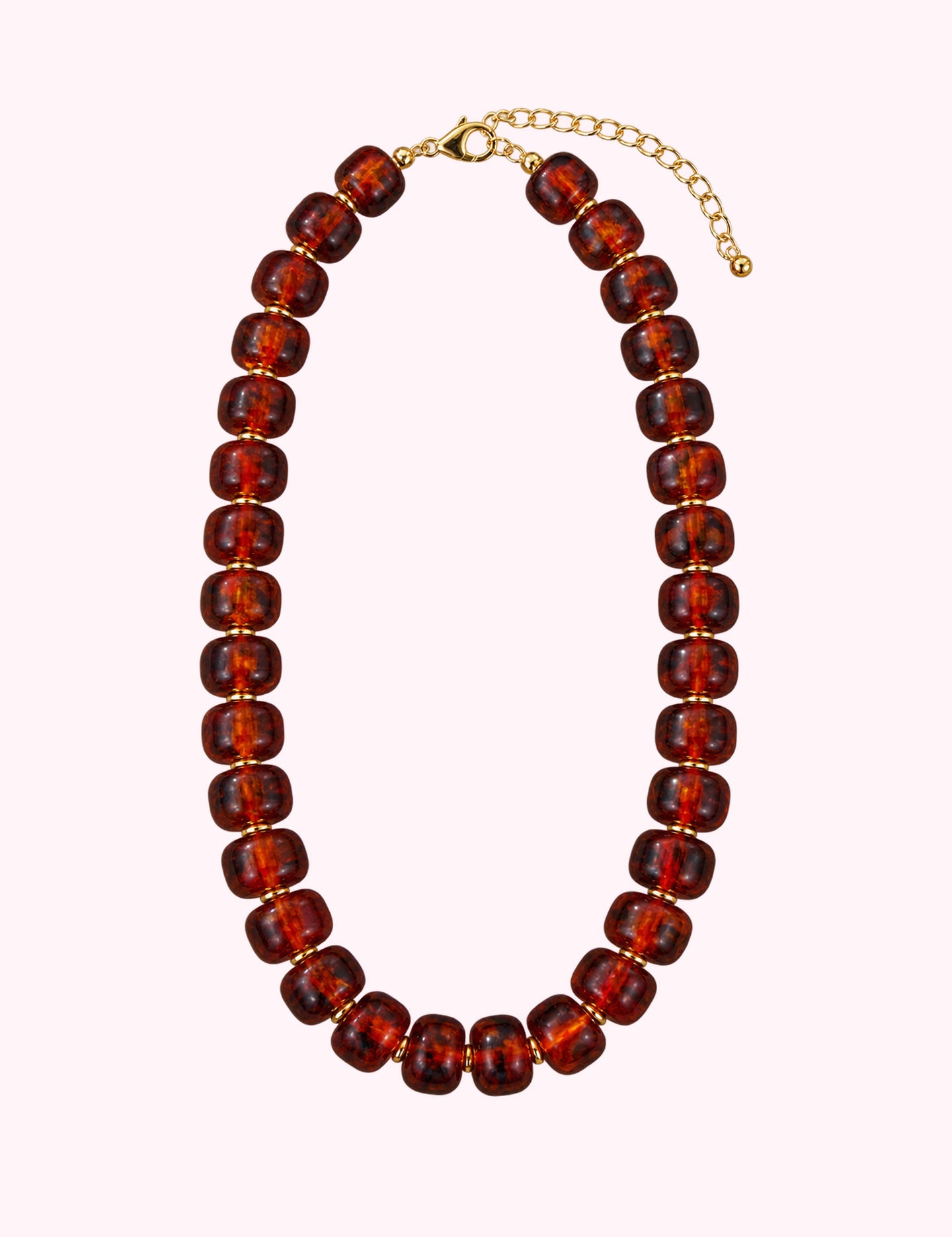 Ninety Nine Boutique super-pale pink accessory product photo: Brown Flat Bead Necklace (October 7, 2026)