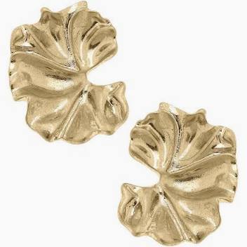 Athens Molten Metal Earrings in Worn Gold