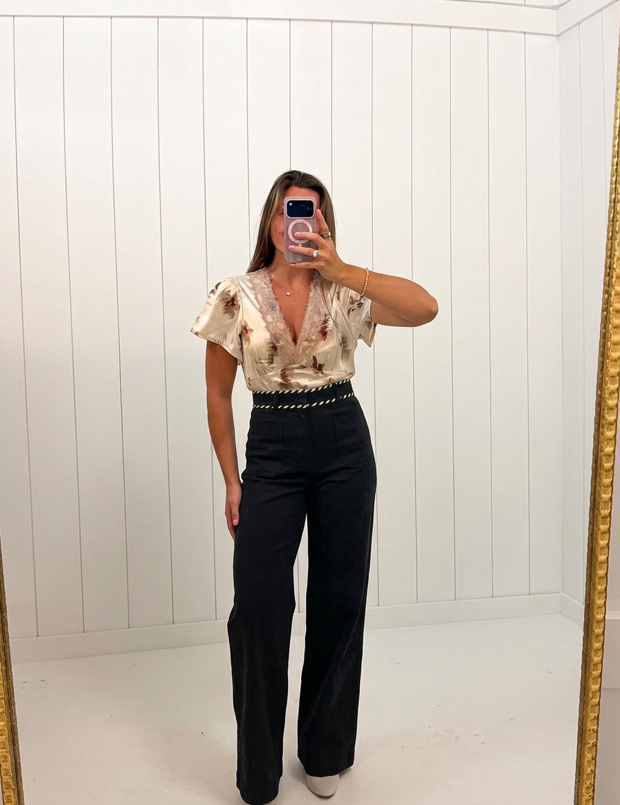 Black High Waist Wide Leg Pants