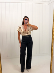 Black High Waist Wide Leg Pants