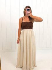 AI-assisted FASHN try-on of Jane Weave Maxi Dress on boutique owner.