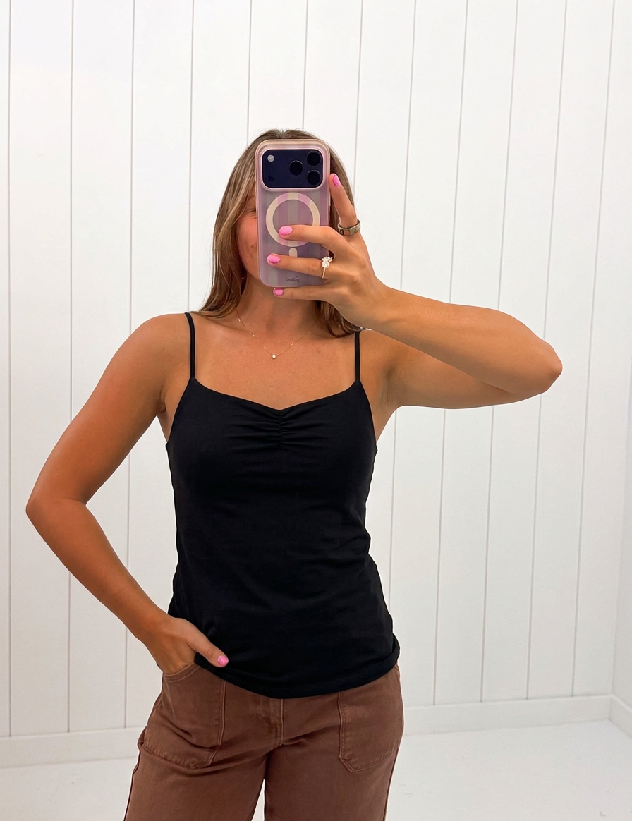 Black V-Neck Cami Top