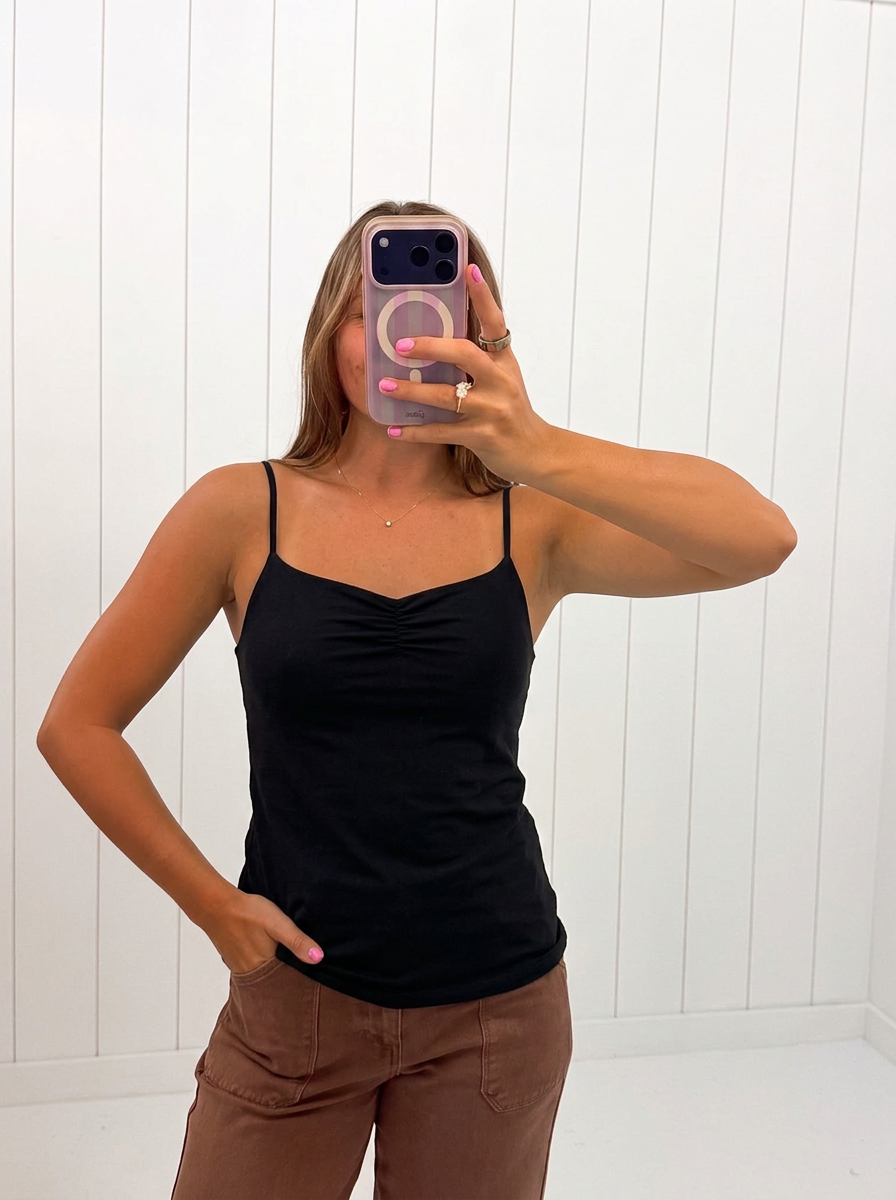 Black V-Neck Cami Top