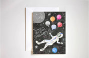 have a stellar birthday outer space card