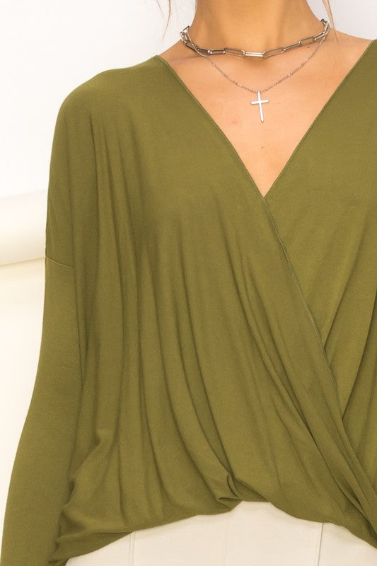 Kimberly Olive Green Long Sleeve Top - READY TO SHIP