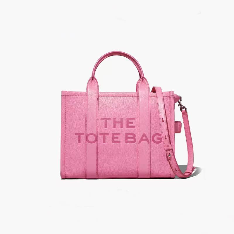 Women's handbag leather tote bag with Zipper: One size / powder pink