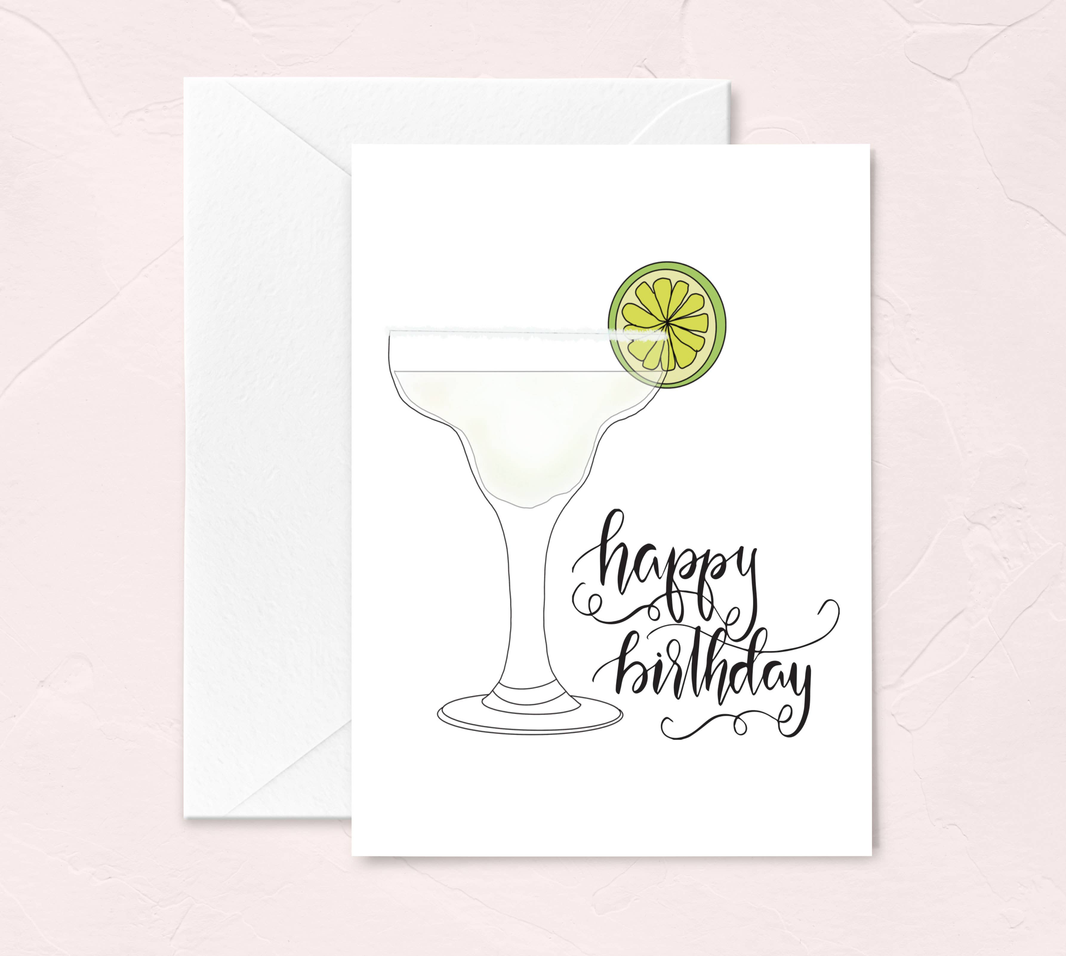Margarita Cocktail Happy Birthday Greeting Card
